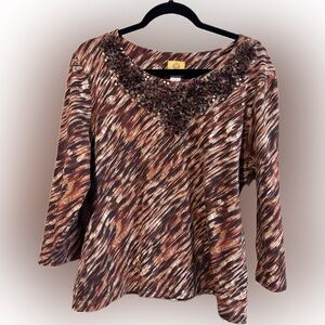 Ruby Rd. Multicolor Textured Blouse